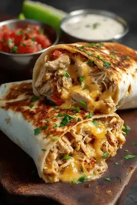 Mexican baked chicken burrito