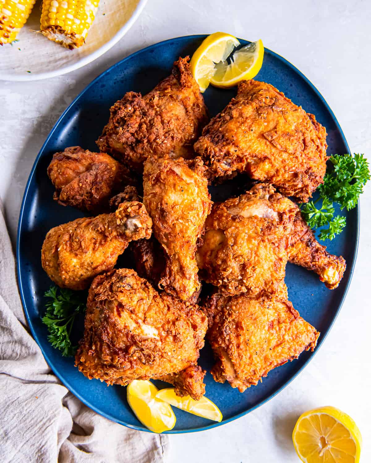 Fried chicken drumsticks peri peri