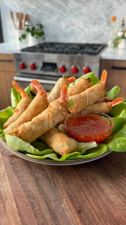 Roasted shrimp spring roll 