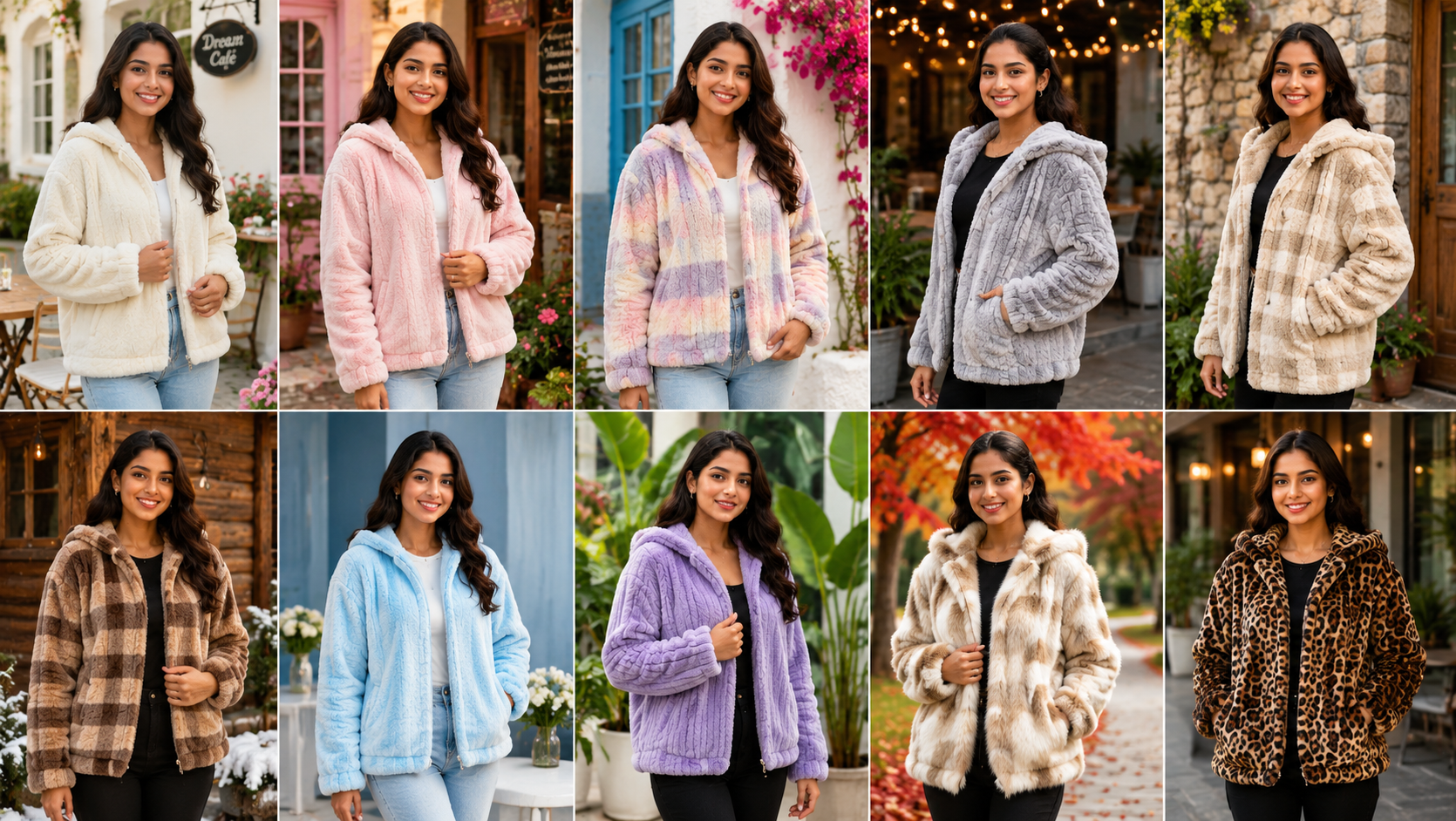 Ladies fancy hairy wooll hoodies 