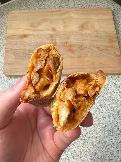Grilled chicken strips spring roll 
